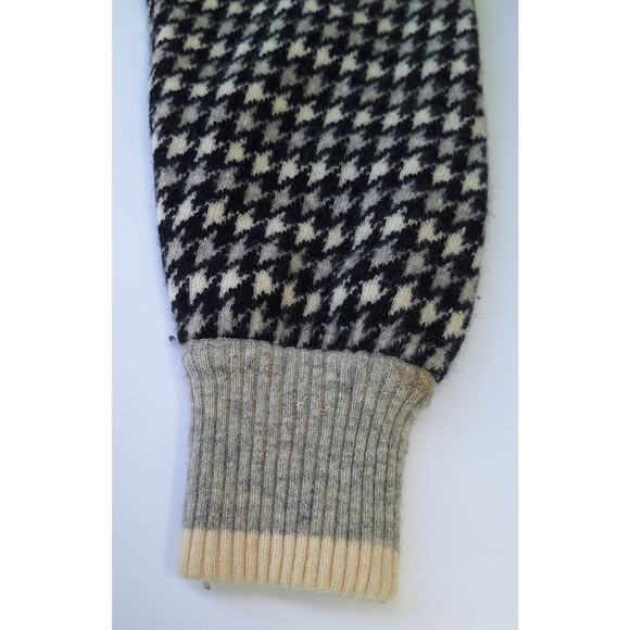 Liz Claiborne Collection Lambswool Angora Houndstooth Sweater M Preppy Twee - Picture 8 of 10